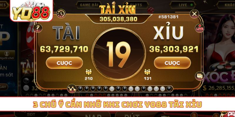 3 chú ý cần nhớ khi chơi YO88 tài xỉu